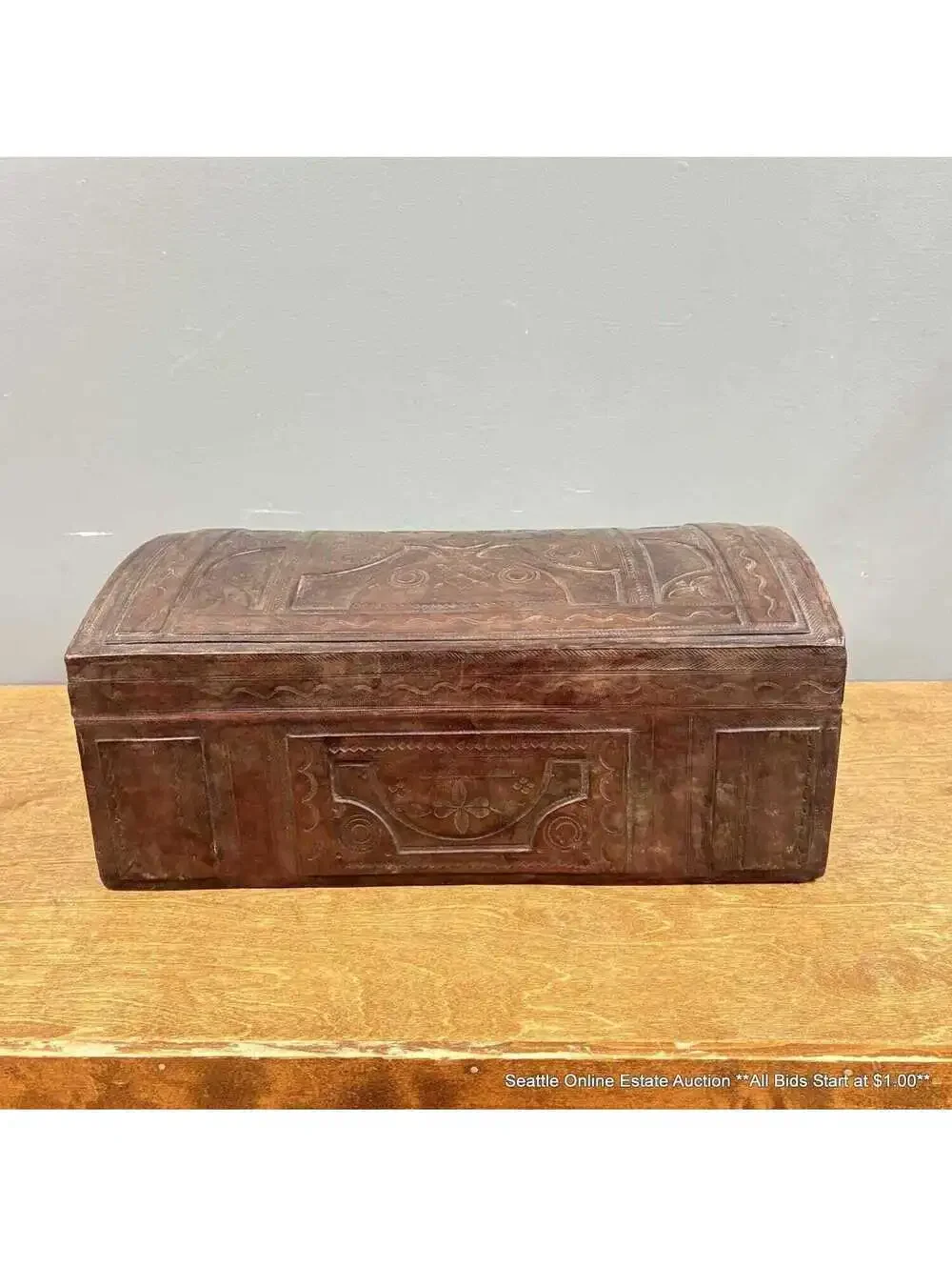 Vintage Taureg Leather Divided Box